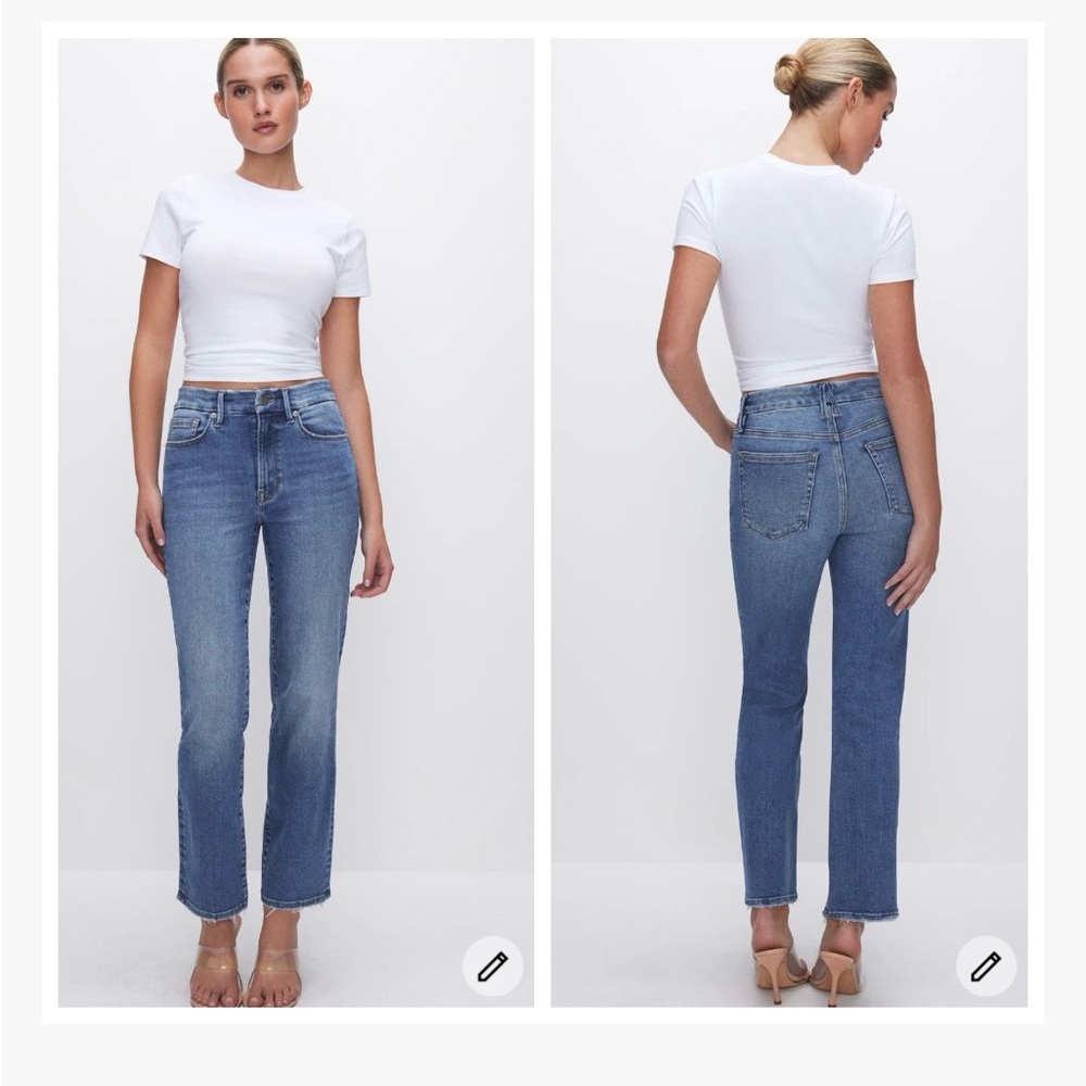 Good American Always Fits Good Legs Straight Jeans Size 14-18